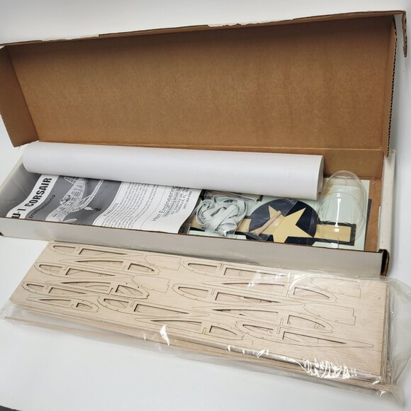 CORSAIR F4U-1 Laser Cut Airplane KIT 30" Wingspan Rubber Powered Herr Engineerin - Picture 11 of 13